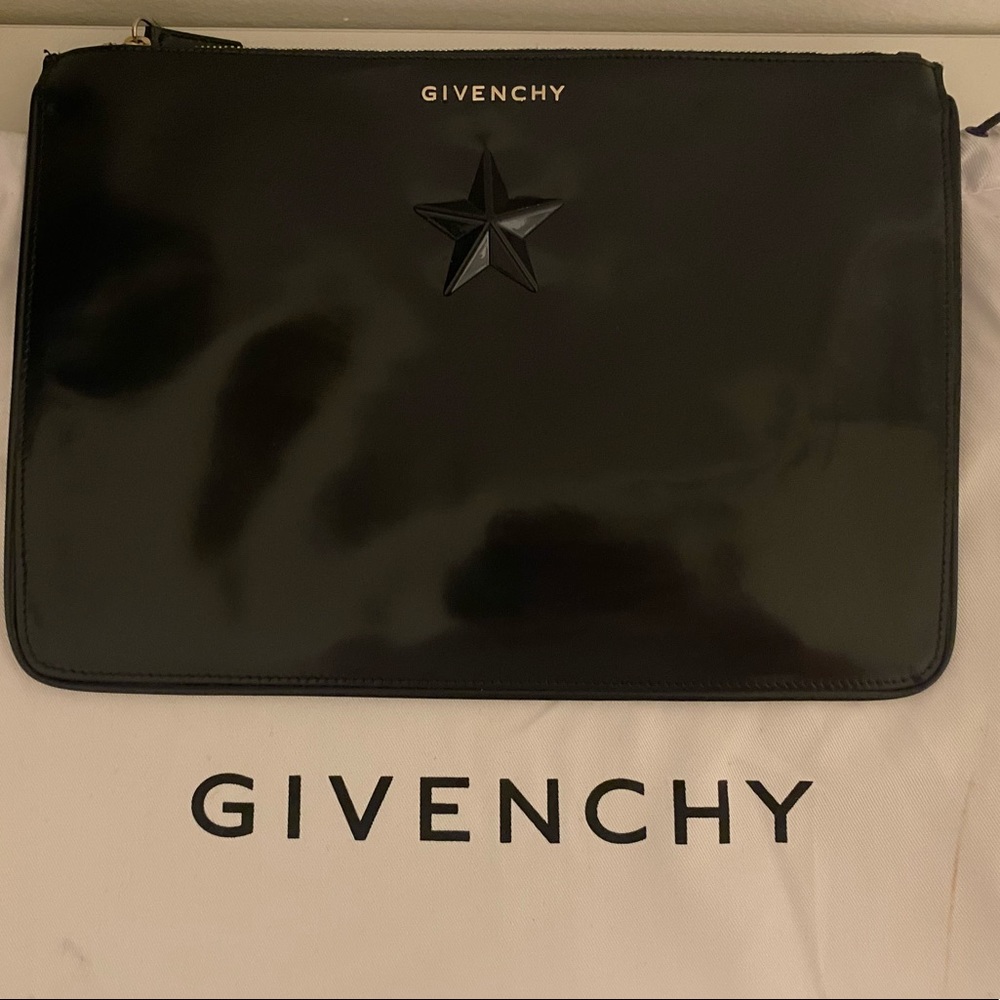 GIVENCHY Zipped leather pouch star detail SS13